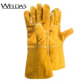 威特仕 10-2118電焊手套尊黃色牛二層雙背皮款