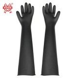 威蝶 60cmB黑色加厚勞保手套天然乳膠防水耐磨耐酸堿防腐蝕手套 60厘米加厚