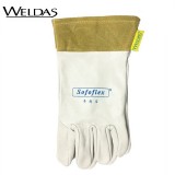 威特仕 10-1008電焊手套隔熱阻燃防燙加厚舒適柔軟羊青皮短袖筒款焊工勞保手套