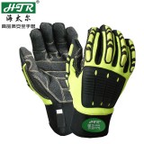 海太爾 0392耐磨防刺機(jī)械手套 手掌磨砂硅膠材質(zhì)防撞防震 5級防割