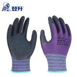 登升 519發(fā)泡磨砂乳膠手套 浸膠涂層防滑抗撕裂柔軟透氣勞保手套