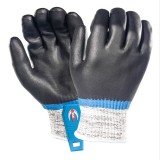 海太爾 90-510藍(lán)金全甲防割手套雙面浸膠防撕裂防穿刺手套重型防割手套