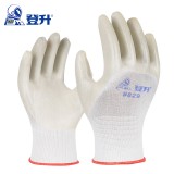 登升 #829勞保手套 聚乙烯浸膠手套 涂掌涂層手套 防滑耐磨透氣防化地工作干活防護手套